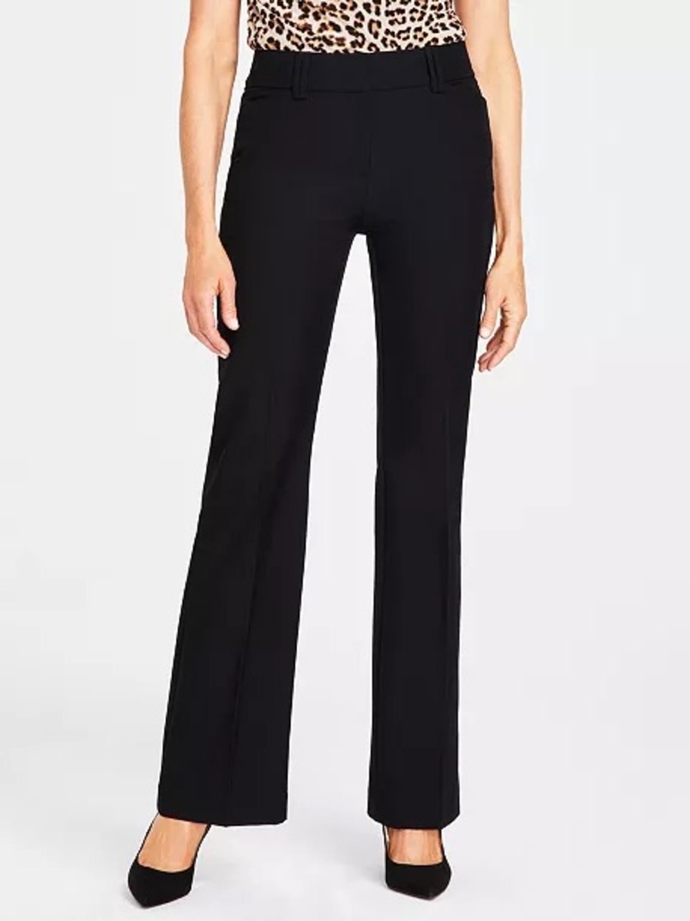 INC International Concepts Black Boot-Cut Dress Pants in Size 12